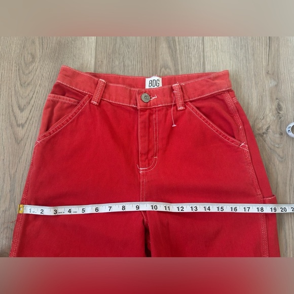BDG Bold Red Denim Pants - Picture 4 of 9
